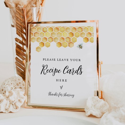 CALLA Bee Recept Kaart Sign - Laat je recept achte Poster