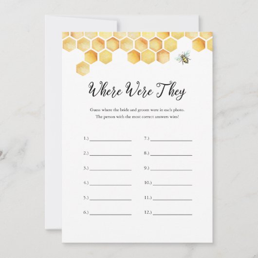 CALLA Bee waar waren ze Vrijgezellenfeest spel Kaa Kaart (Voorkant)