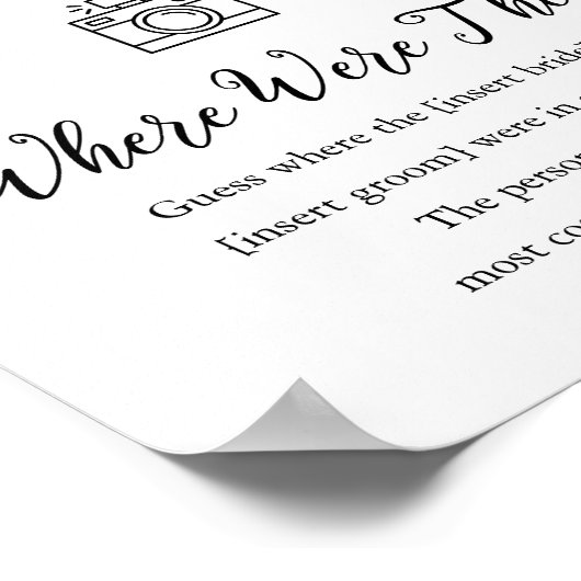 CALLA Bee waar waren ze Vrijgezellenfeest spel tek Poster (Hoek)