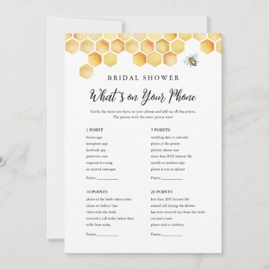 CALLA Bee Wat is er op uw telefoon Vrijgezellenfee Kaart (Voorkant)