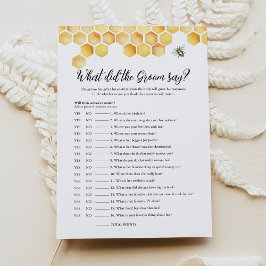 CALLA Bee Wat zei de bruidegom Bridal Game Kaart