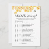 CALLA Bee Wat zei de bruidegom Bridal Game Kaart (Voorkant)