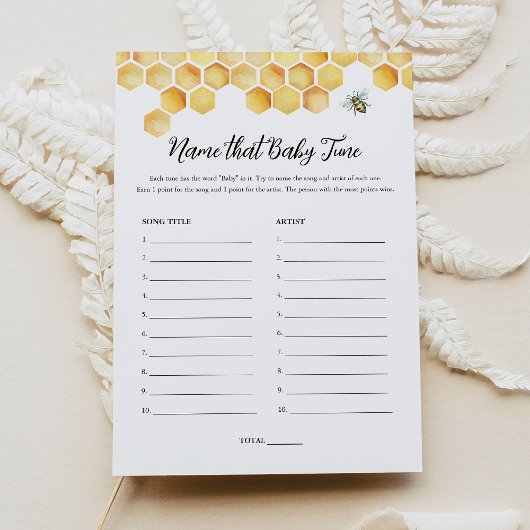 CALLA Bijennaam dat Baby Tune Baby shower spel Kaart