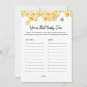 CALLA Bijennaam dat Baby Tune Baby shower spel Kaart (Voorkant)