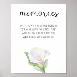 Calla bloem - Herinneringen met het bruids poster