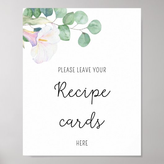 Calla bloem - Uw receptkaart hier poster (Voorkant)