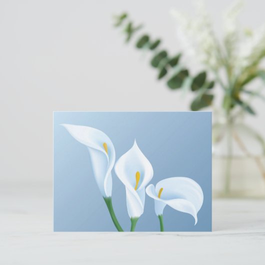Calla bloemen briefkaart (Staand voorkant)