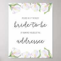 Calla bloemen - Help de drukke bruid Affiche