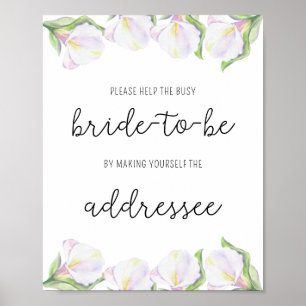 Calla bloemen - Help de drukke bruid Affiche Poster
