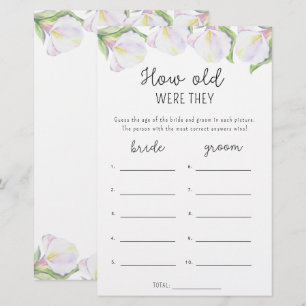 Calla bloemen - Hoe oud waren ze bruids spel