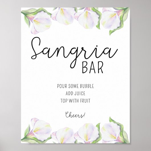 Calla bloemen - Sangria bar poster (Voorkant)
