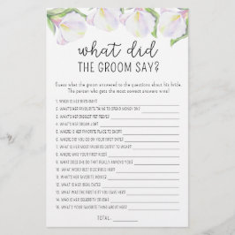 Calla bloemen - Wat zei de bruidegom bruidsspel