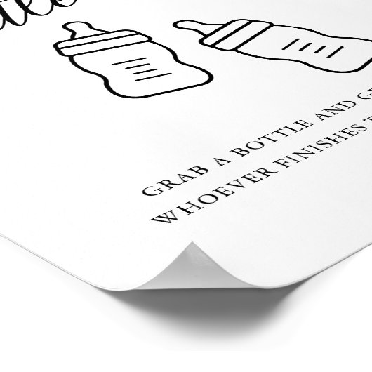 CALLA Bottle Baby shower Spel Poster (Hoek)