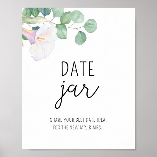 Calla - date night ideeën. Date jar bruidsspel Poster (Voorkant)