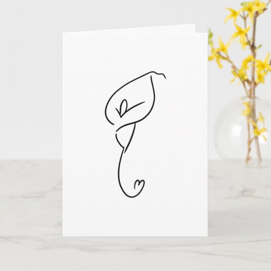 Calla de Kaart van de Liefde van de Lelie (Gele Bloem)