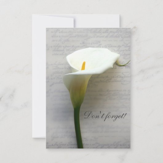 Calla de leuf op handschrift sparen de datum save the date (Achterkant)