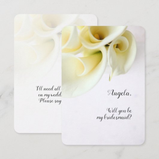 Calla de leugens met tekstruimte bridesmaid nodige aankondiging (Voorkant / Achterkant)