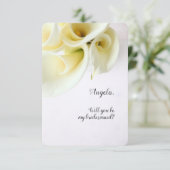 Calla de leugens met tekstruimte bridesmaid nodige aankondiging (Staand voorkant)