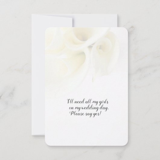 Calla de leugens met tekstruimte bridesmaid nodige aankondiging (Achterkant)