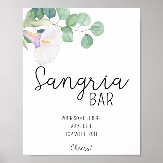 Calla en eucalyptus - Sangria bar poster (Voorkant)