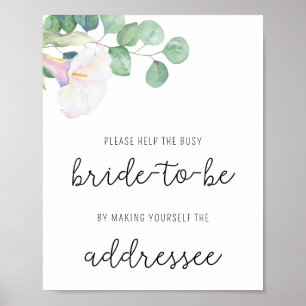 Calla flower - Help de drukke bruid Adres Poster