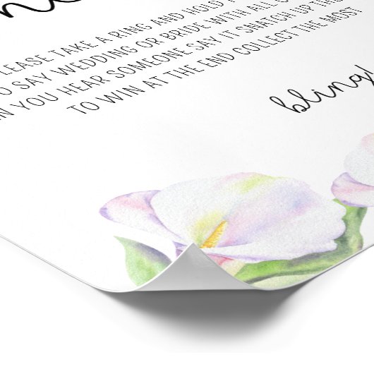 Calla flower - Zet een ring op het spel poster (Hoek)