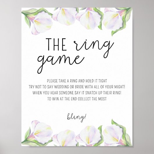 Calla flower - Zet een ring op het spel poster (Voorkant)