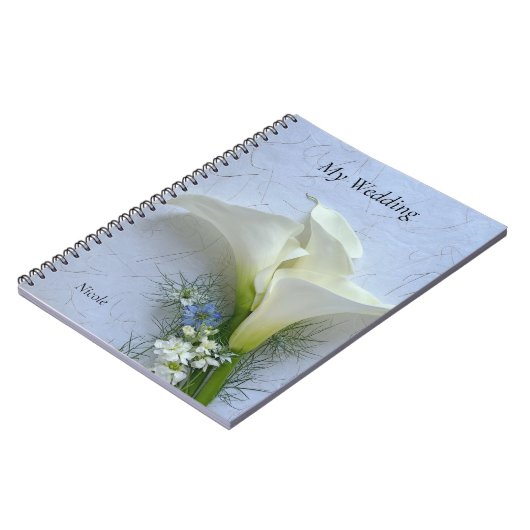 Calla heeft betrekking op nigella en stambloemen notitieboek (Linkerzijde)