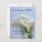Calla heeft betrekking op nigella en stambloemen save the date (Voorkant)
