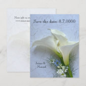 Calla heeft betrekking op nigella en stambloemen save the date (Voorkant / Achterkant)