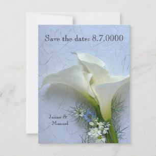 Calla heeft betrekking op nigella en stambloemen save the date