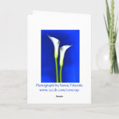 Calla het Wenskaart van de Lelie Kaart (Achterkant)