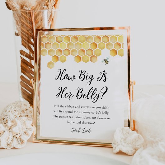 CALLA Hoe groot is haar buik Baby shower spel Poster