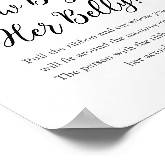 CALLA Hoe groot is haar buik Baby shower spel Poster (Hoek)