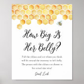 CALLA Hoe groot is haar buik Baby shower spel Poster (Voorkant)