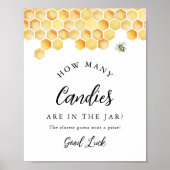 CALLA Hoeveel Snoepjes in Jar Baby shower spel Poster (Voorkant)