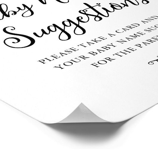 CALLA Honey Bee Baby Naam Ideeën Spel Sign Poster (Hoek)