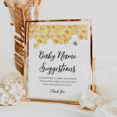 CALLA Honey Bee Baby Naam Ideeën Spel Sign Poster