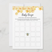 CALLA Honey Bee Baby shower Bingo Kaart (Voorkant)