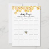 CALLA Honey Bee Baby shower Bingo Kaart (Achterkant)
