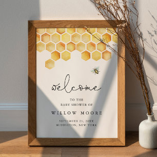 CALLA Honey Bee Baby shower Welkom Poster