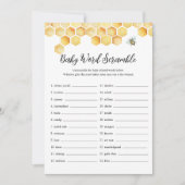 CALLA Honey Bee Baby Word Scramble Game Kaart (Voorkant)