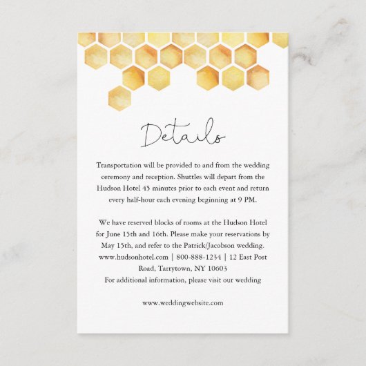 CALLA Honey Bee Details Informatiekaartje (Voorkant)