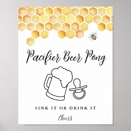 CALLA Honey Bee Fopspeen Beer Pong Poster (Voorkant)