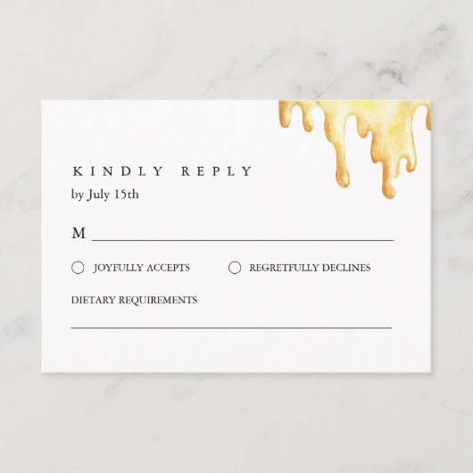 CALLA Honey Bee RSVP-kaart Informatiekaartje (Voorkant)