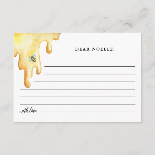 CALLA Honey Bee Time Capsule Baby shower Kaart (Voorkant)