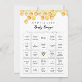 CALLA Honey Bee Vind de Gast Baby Bingo Kaart (Voorkant)