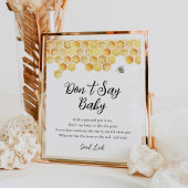 CALLA Honey Bee Zeg niet Baby Game Sign Poster