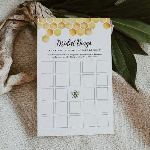 CALLA Honeycomb Bee Bridal Bingo Kaart