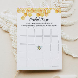 CALLA Honeycomb Bee Bridal Bingo Kaart